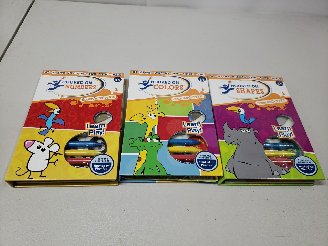 Hooked On Phonics Colors Numbers Shapes Super Activity Kit 3-Pack 2006