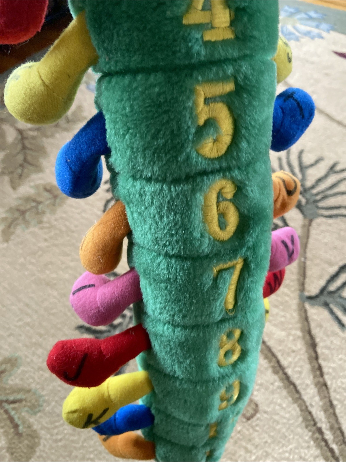 1980s Randtoy INCH WORM Caterpillar Centipede 24″ Plush Numbers Letters Vintage