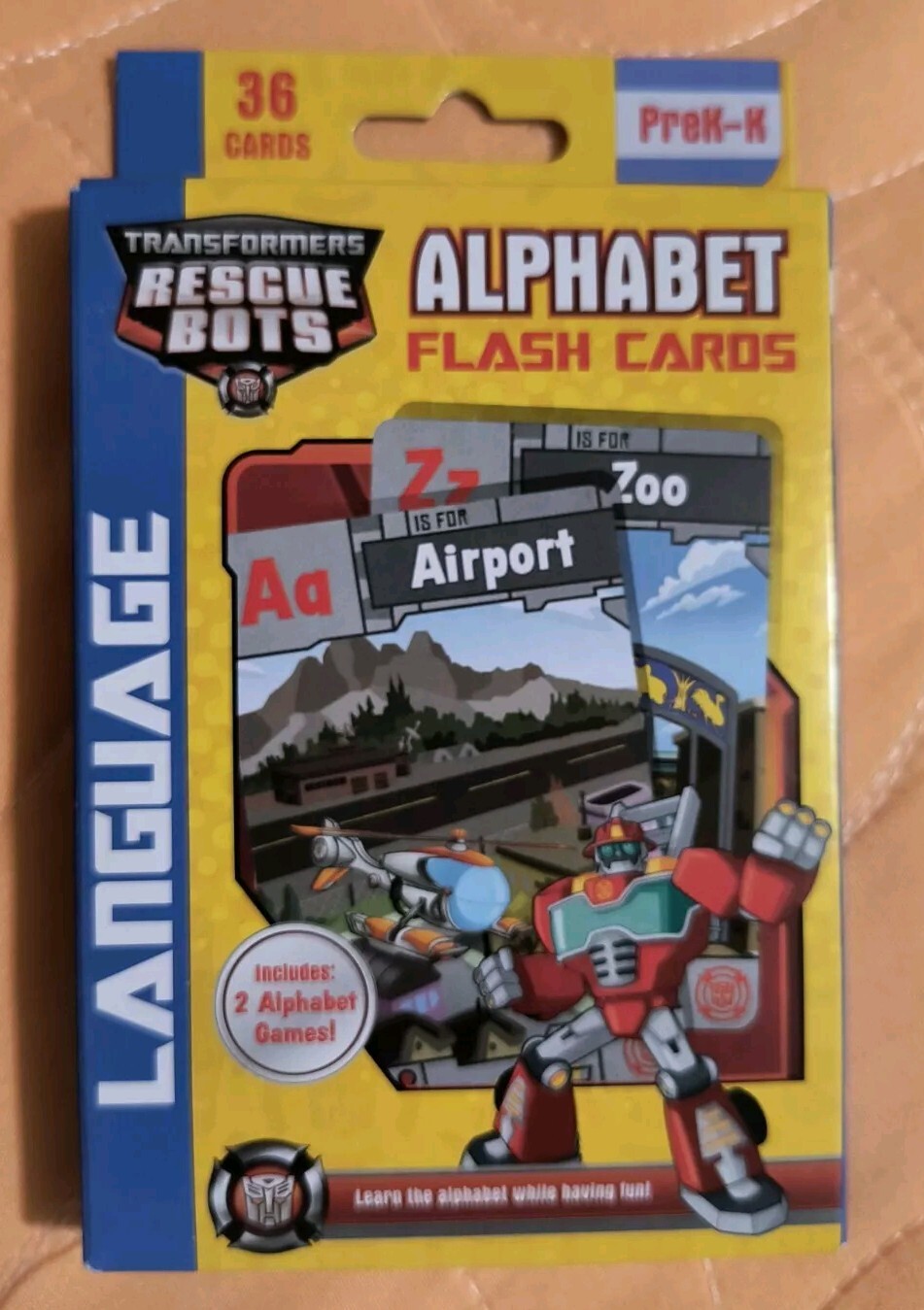 Transformers Rescue Bots Alphabet Flash Cards Educational Learning 🆕 Free Ship!