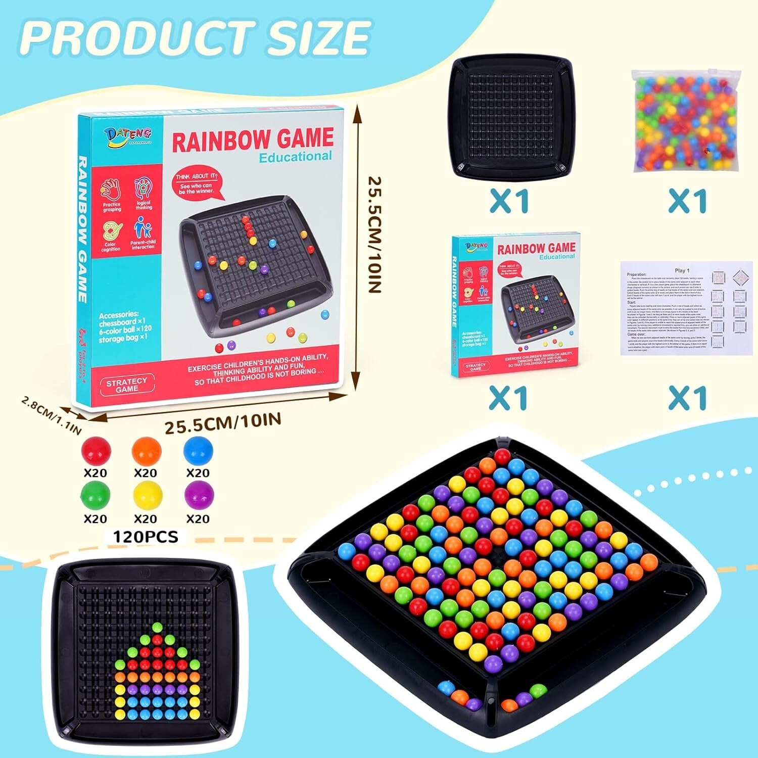 Intellectual Chessboard – Dual Duel, Strategy Board Games Chess Board with 120