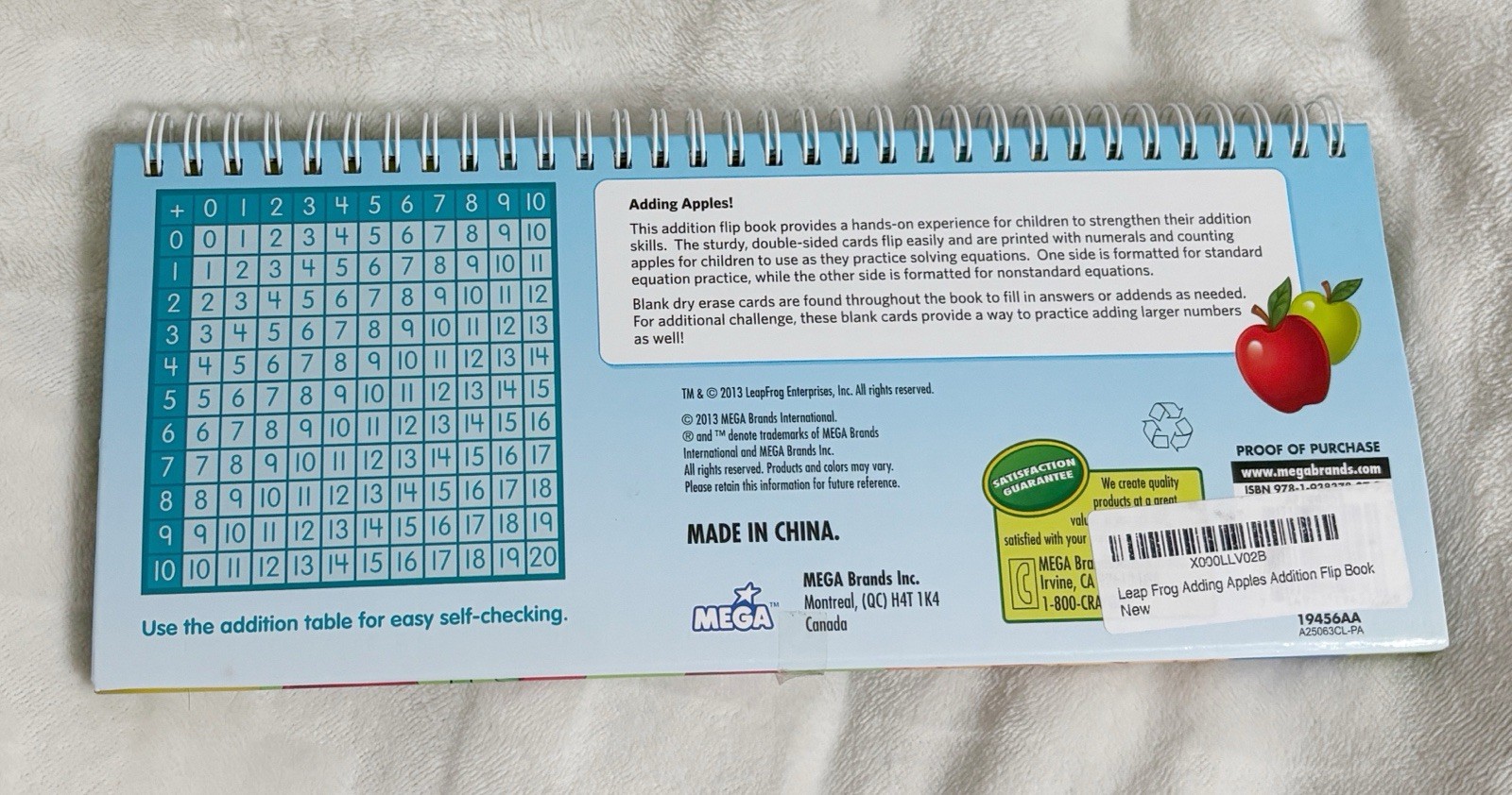 LeapFrog, Adding Apples Addition Equation Building Flip Book, Grade K-1