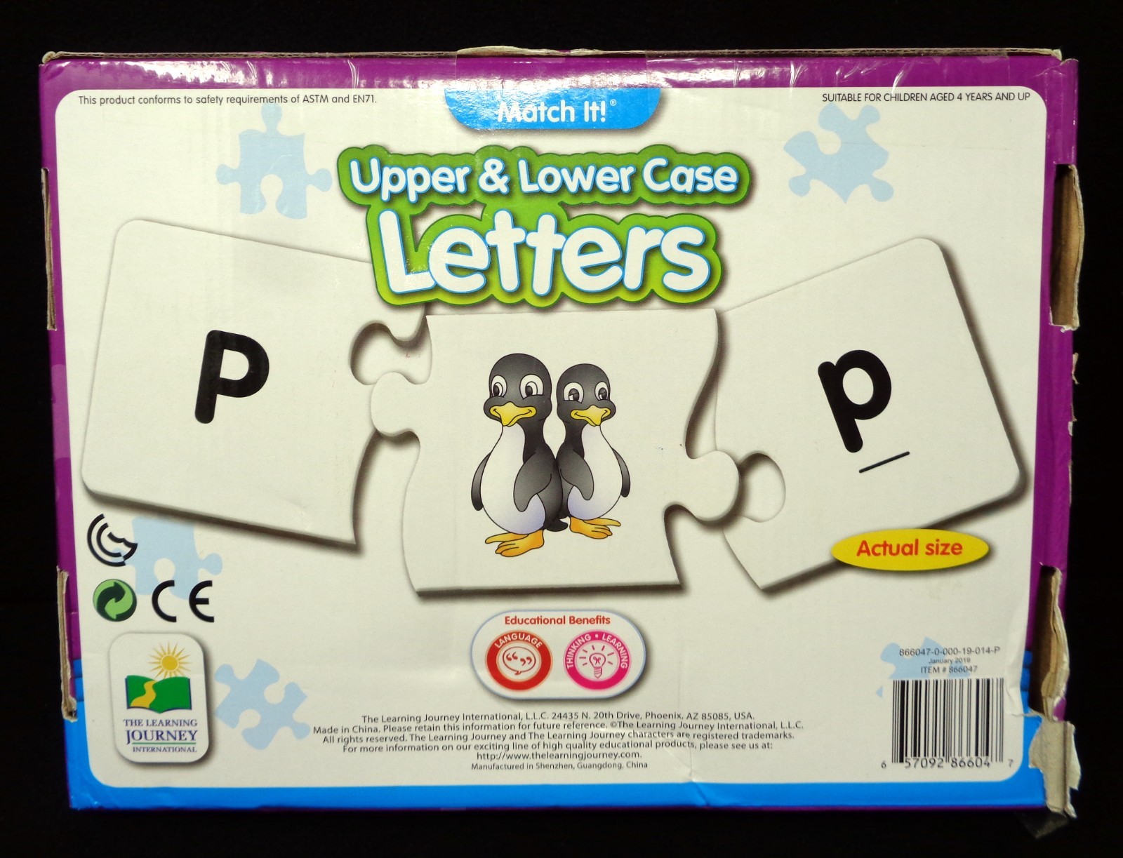 LEARNING JOURNEY Upper & Lower Case Letters 26 Puzzle Sets (4+)