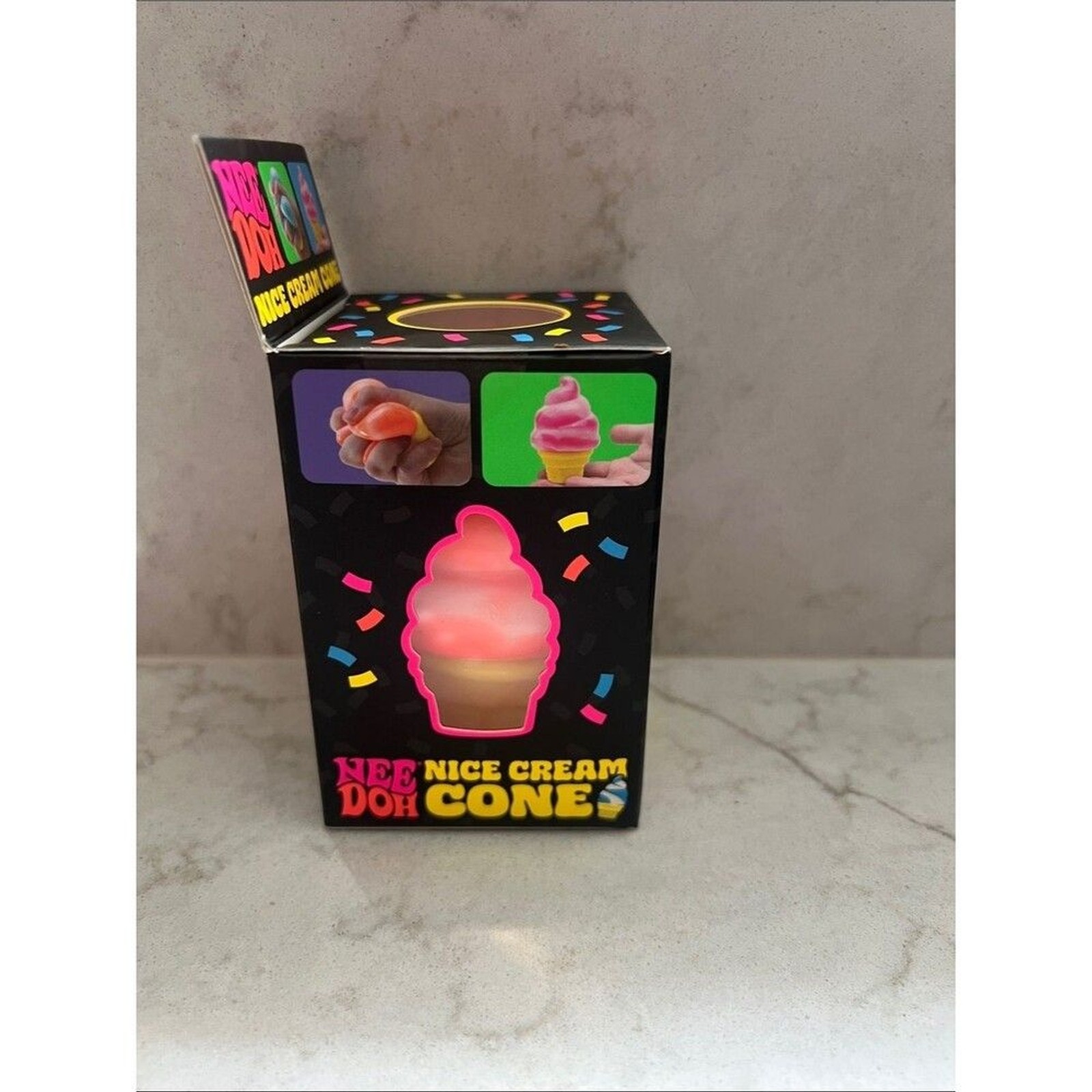 Needoh Orange Nice Dream Cone Squishy Squeezy Fidget Toy Ice cream