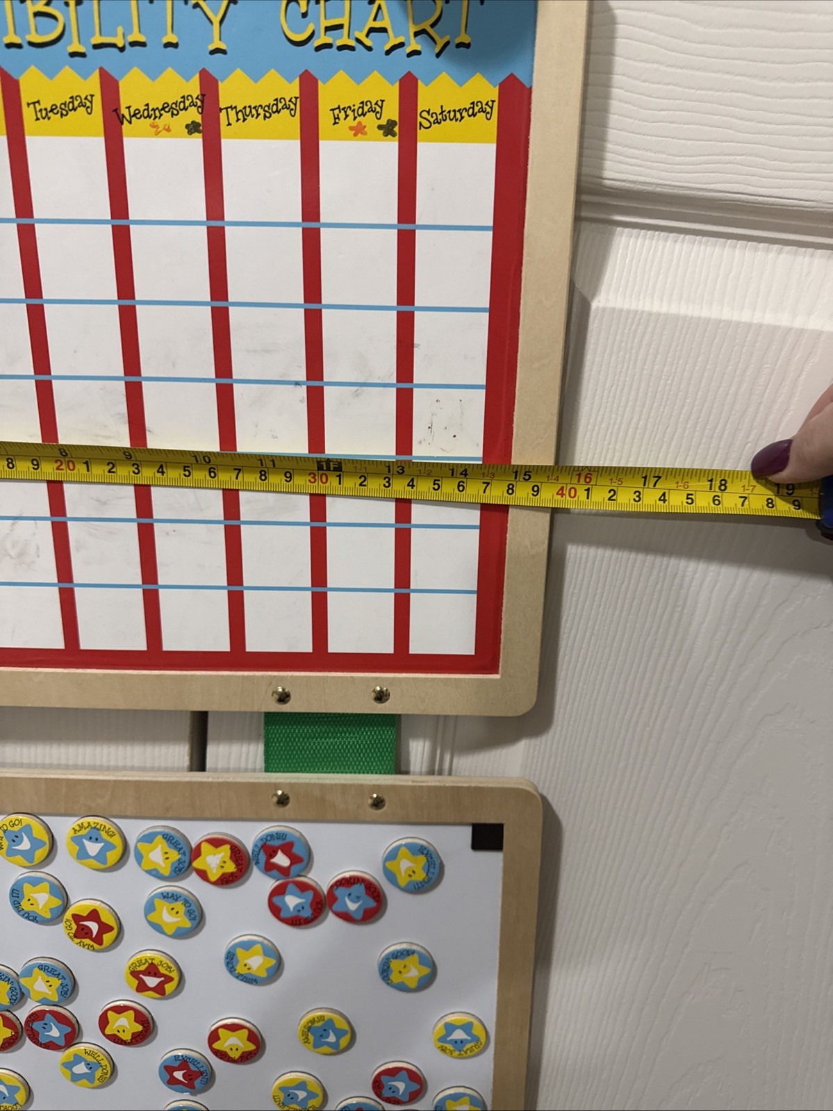 Melissa & Doug Wooden Responsibility Chore Chart Dry Erase Board w/Magnets