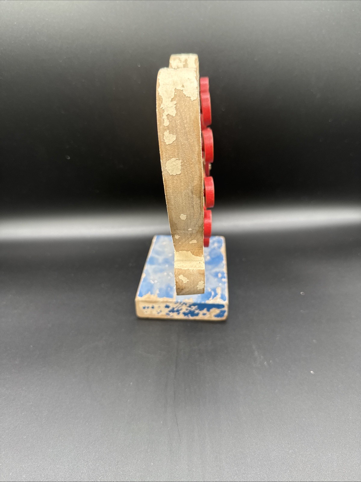 Vintage 1930/40’s Analog Teaching Wooden Clock Removable Pegs. Folk Art. (T13)