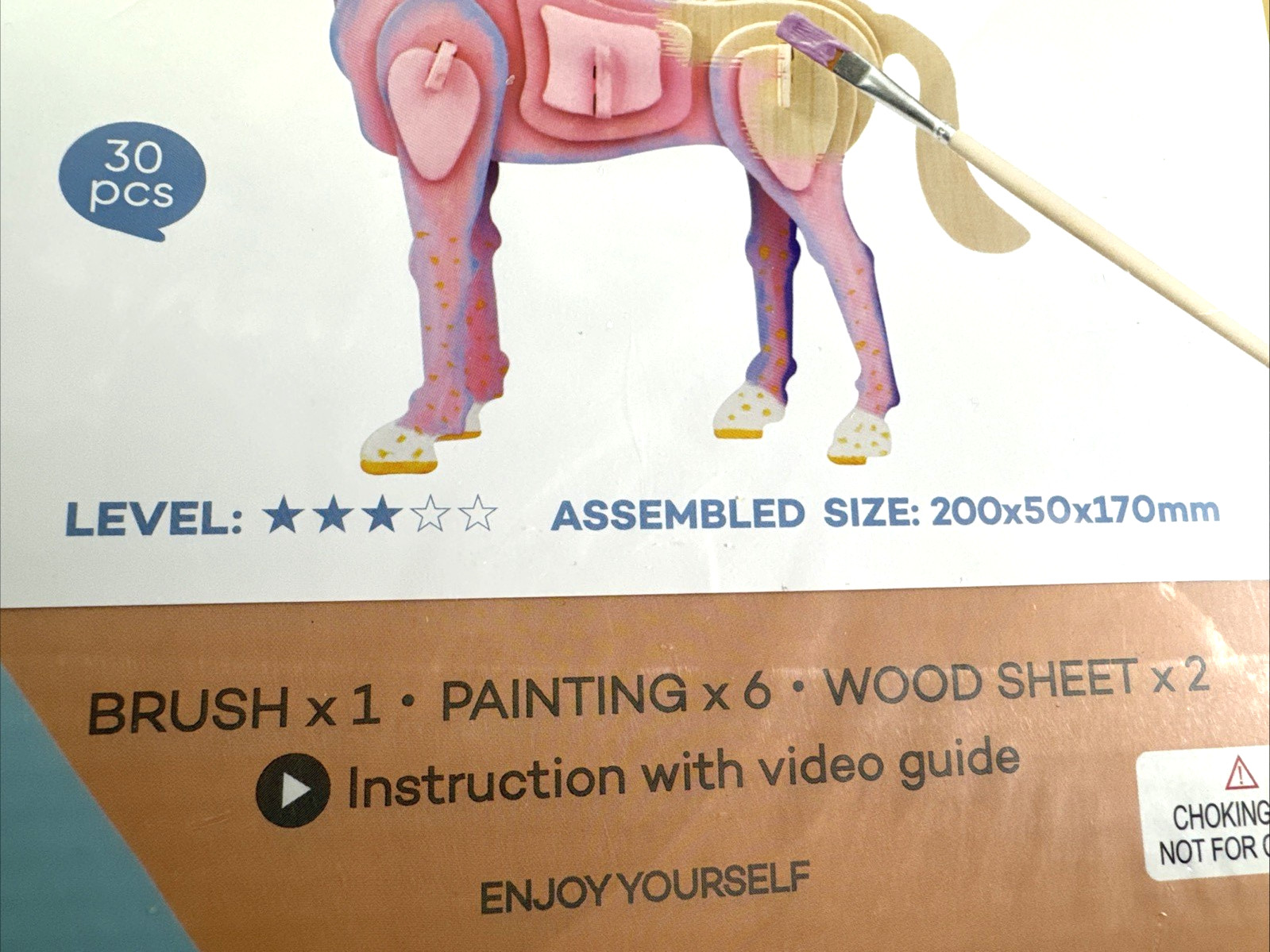 NEW SEALED Allessimo Reality Puzzle Paint Kit Wooden UNICORN 30pc Model Kit