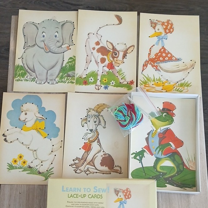 Sliced Bread Lace-Up Animal Cards Arts & Crafts Multicolor Ages 4-7 Kids
