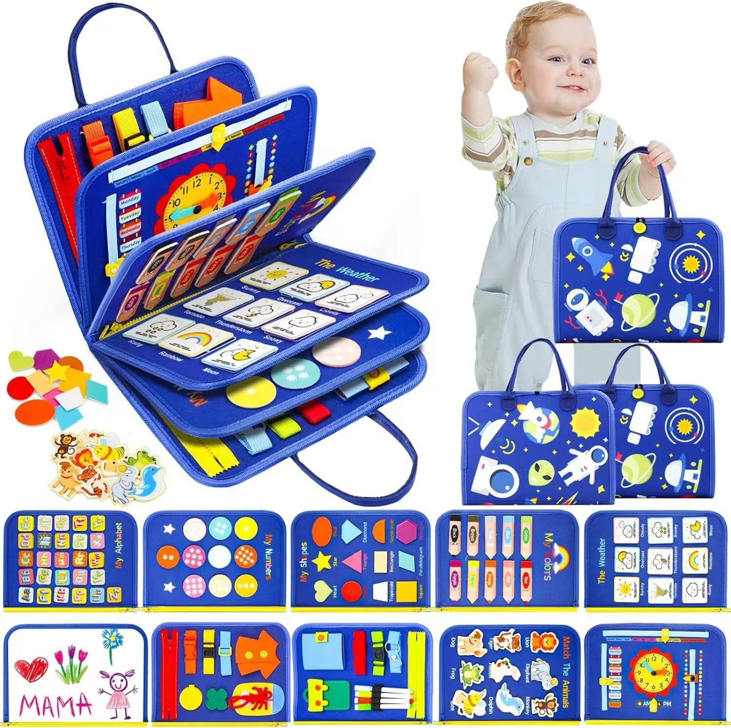 Felt Learn infant Practice Board Early Education Toys Brain-boosting Enlightenme