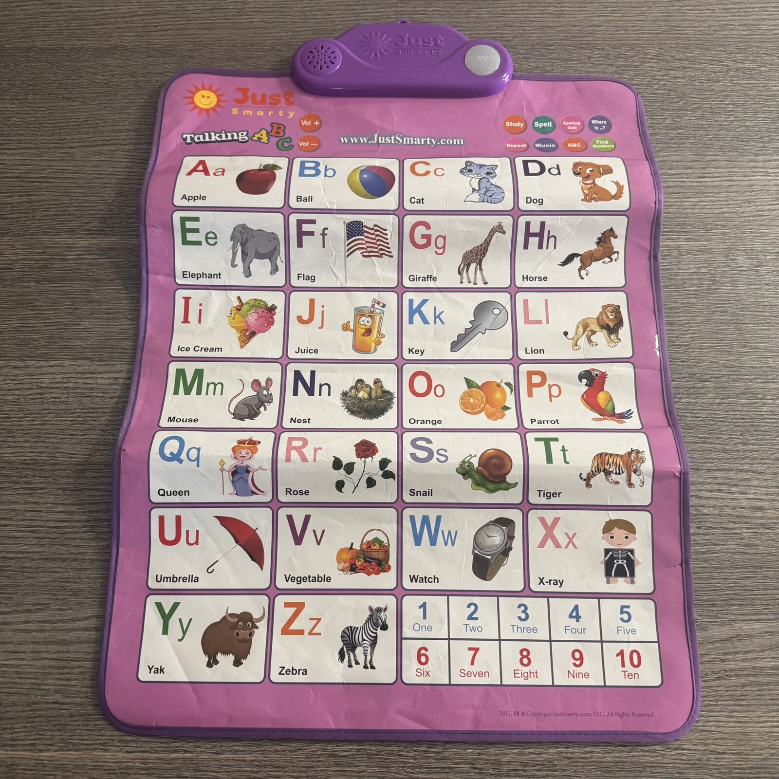 Just Smarty Electronic Interactive Alphabet Wall Chart Talking ABC’s/123’s