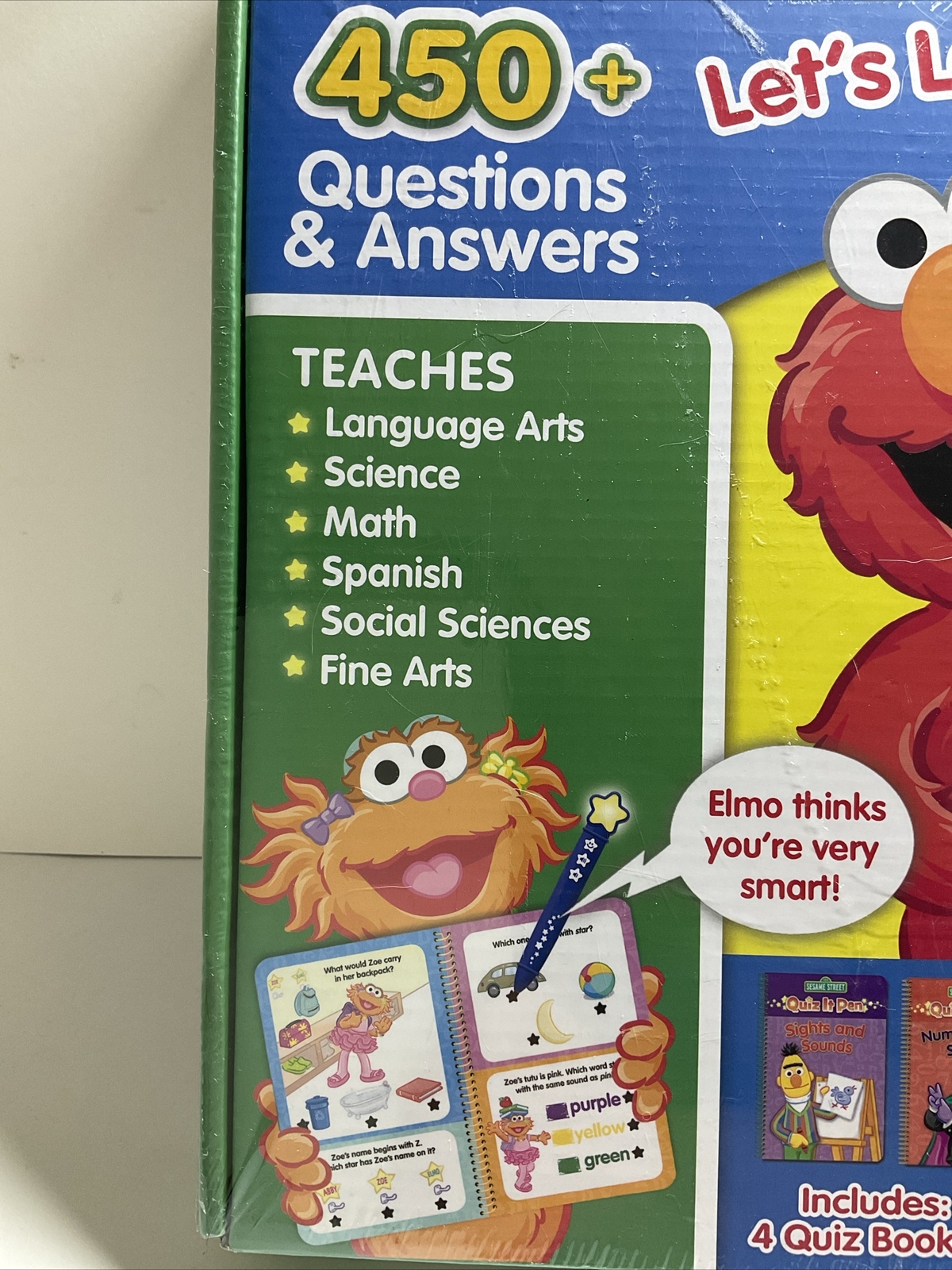 Excellent Quiz It Pen age 3+ PRESCHOOL 4x Books 450 Questions Sesame Street Elmo