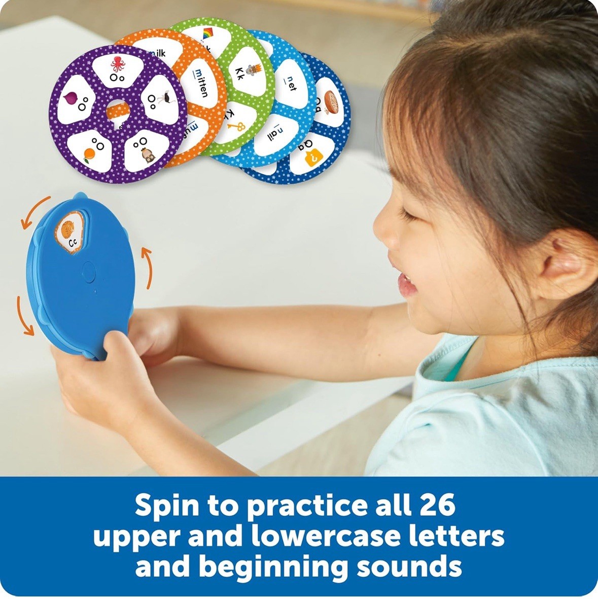 Learning Resources Skill Builders! Letter Quiz Wheel, Alphabet Flash Cards