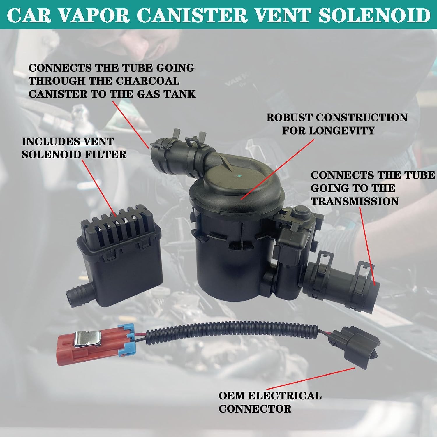Car Vapor Canister Vent Solenoid Compatible with Chevrolet Silverado 1500 2500