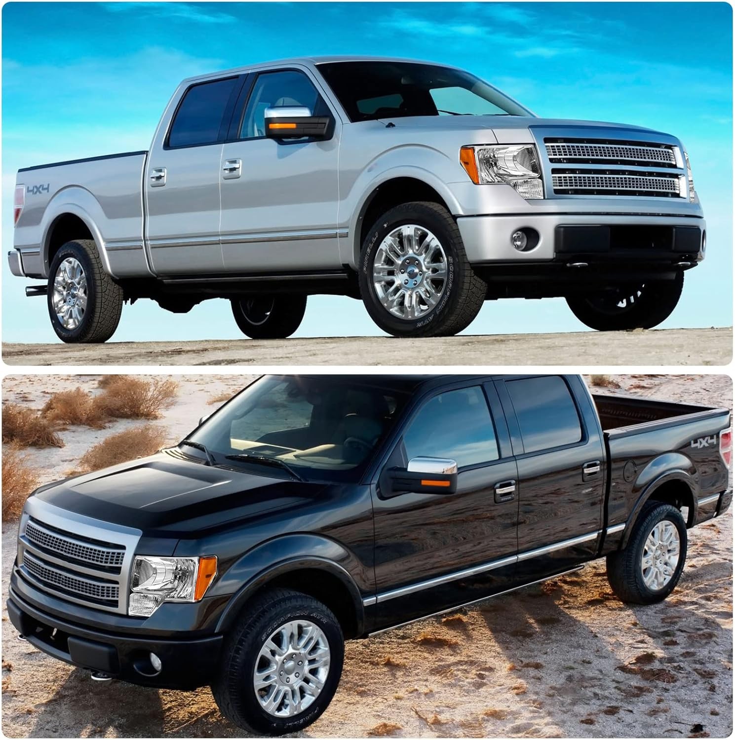 Headlight Assembly Ford F150 2009-2014 Chrome Pair