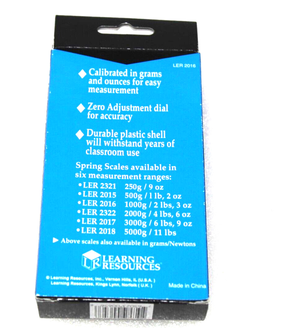 LEARNING RESOURCES SPRING SCALE 1000 GRAMS – 2 LBS – 3 OZ Blue