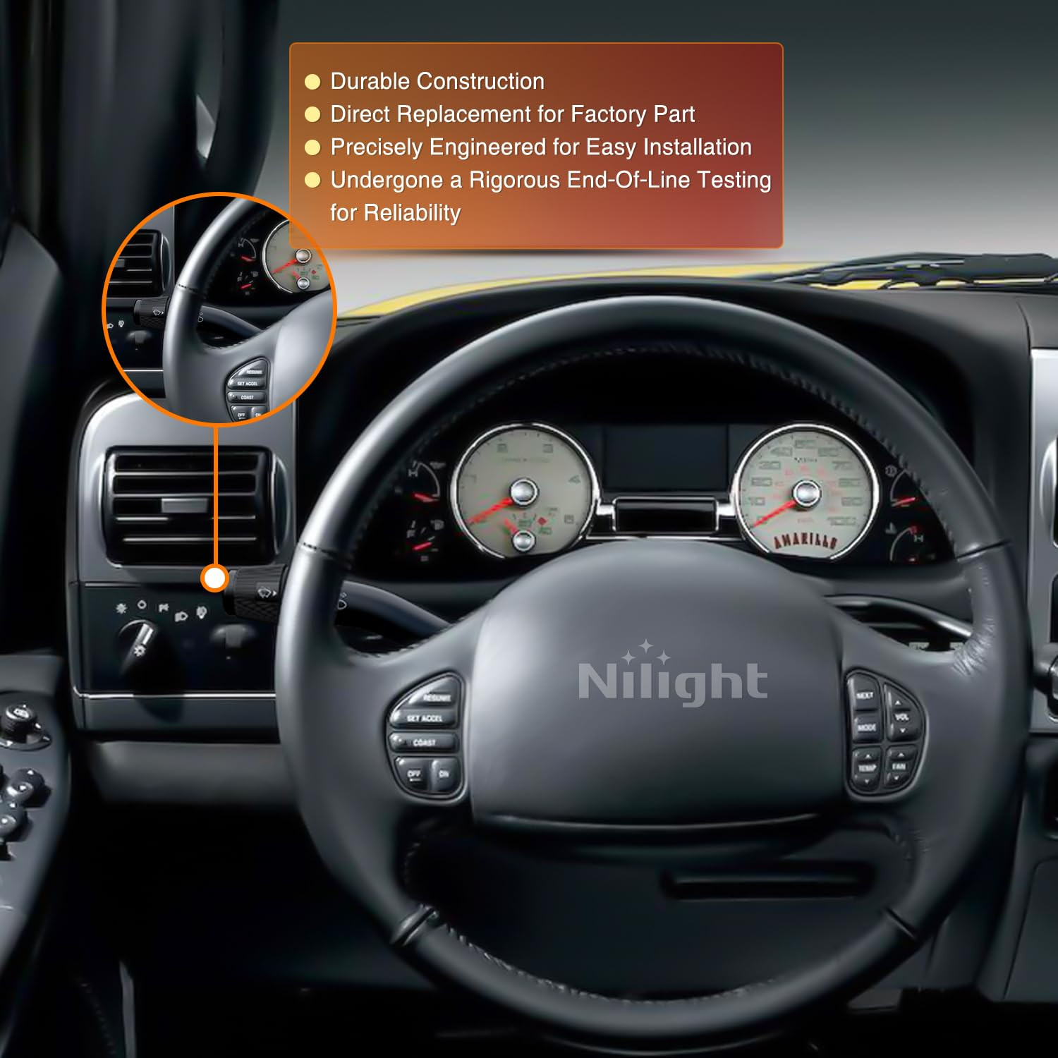 Interruptor de señal de giro Nilight compatible con 1999, 2000, 2001, 2002 y 200