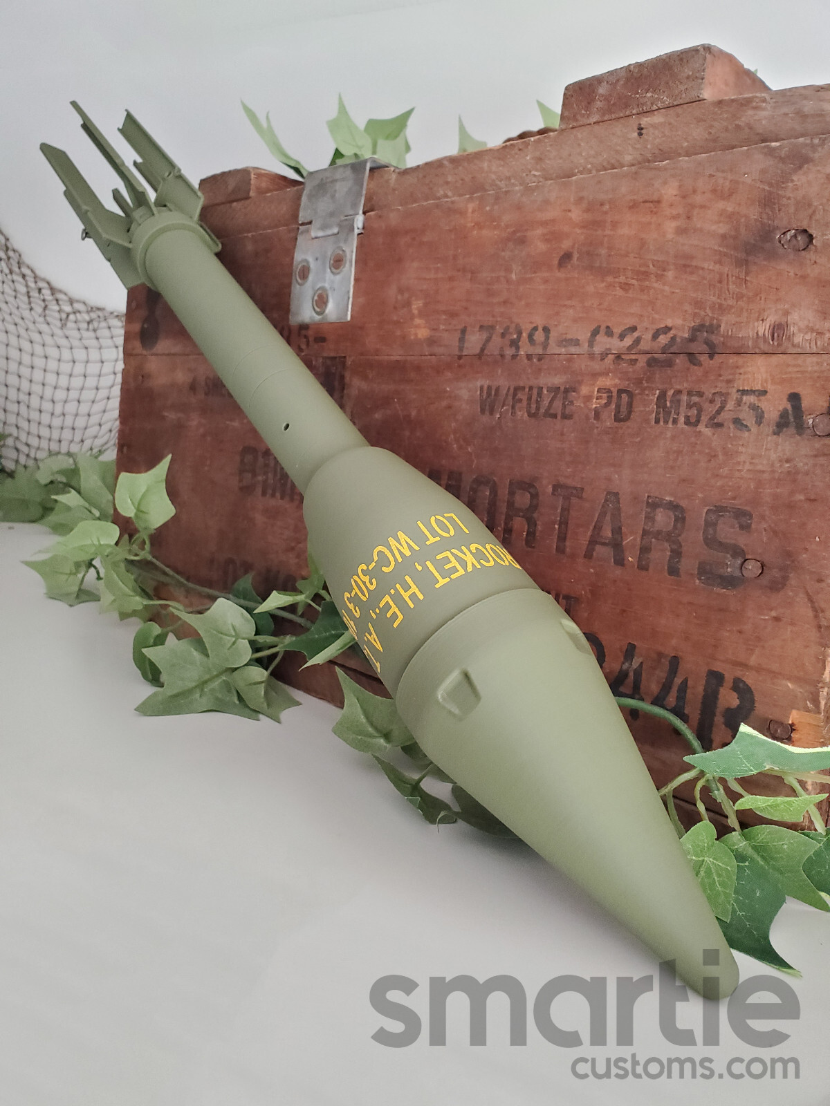 DUMMY M6A1 M7A1 60mm HEAT Bazooka Rocket Round – Accurate Size Plastic Replica