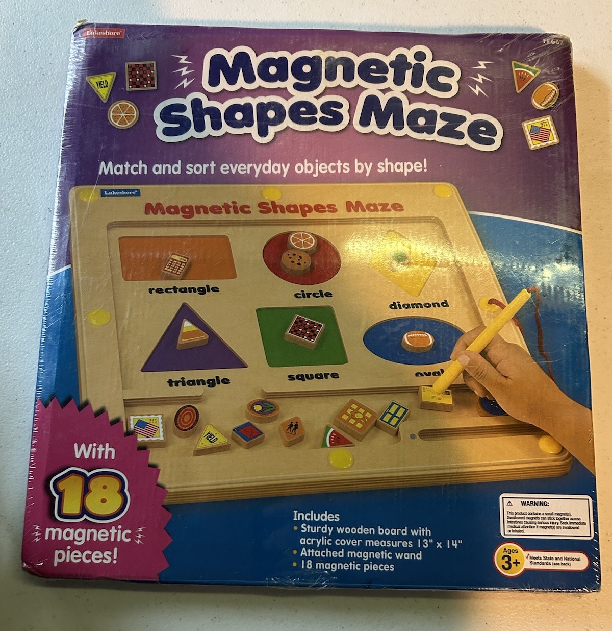 Lakeshore Learning Magnetic Shapes Maze 13″ x 13″ Wood BRAND NEW SEALED