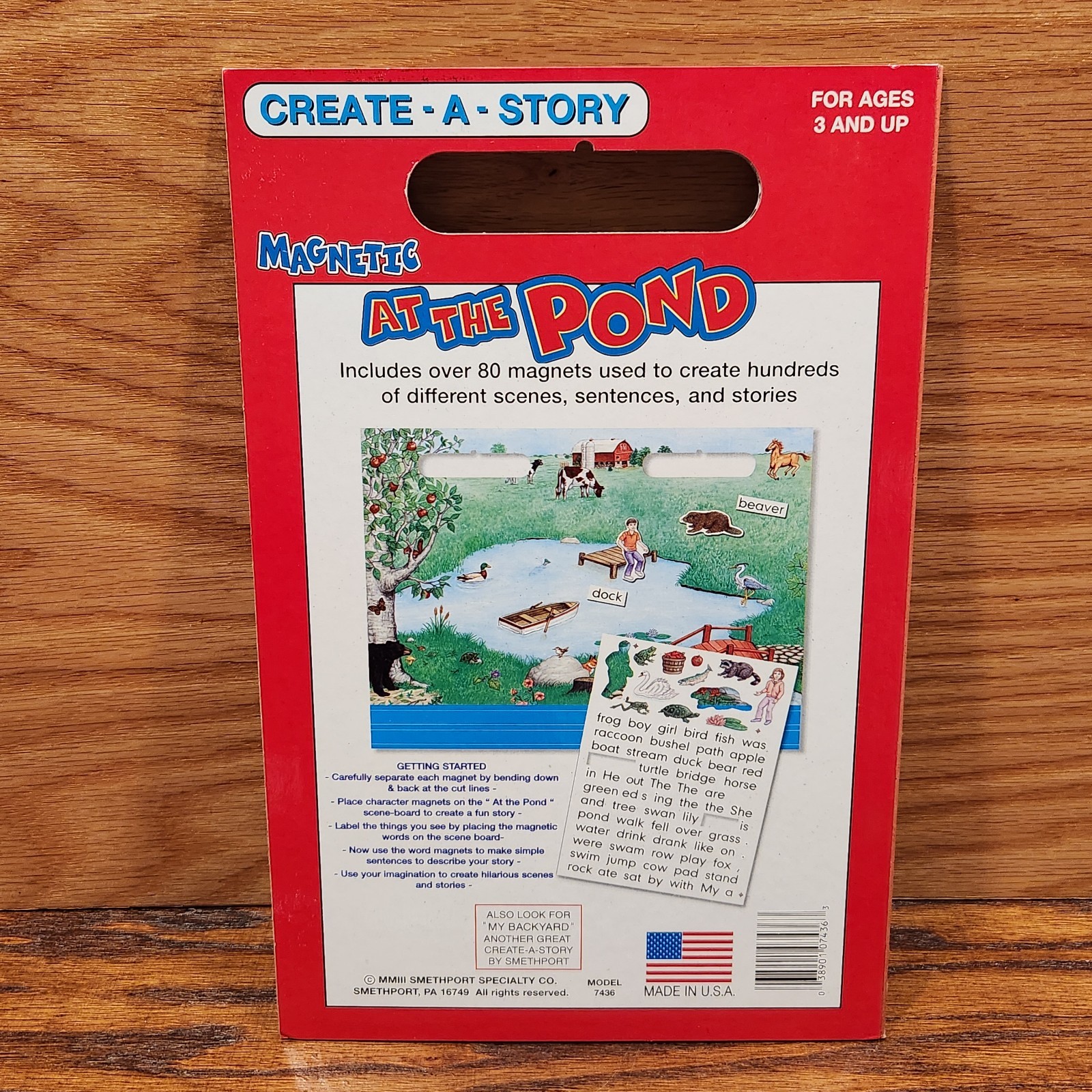 Vintage Create A Story Scene Magnetic At The Pond Kids Travel Play Toy Mat 7436