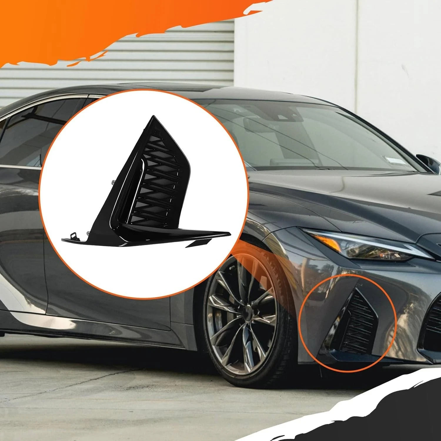 Front Left and Right Fog Light Cover Compatible with 2021 2022 IS300 IS350 F