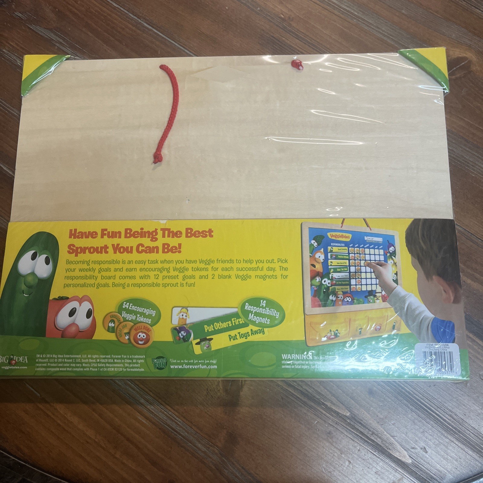 Veggie Tales Responsibility Chart Wooden New & Sealed Magnetic Chores