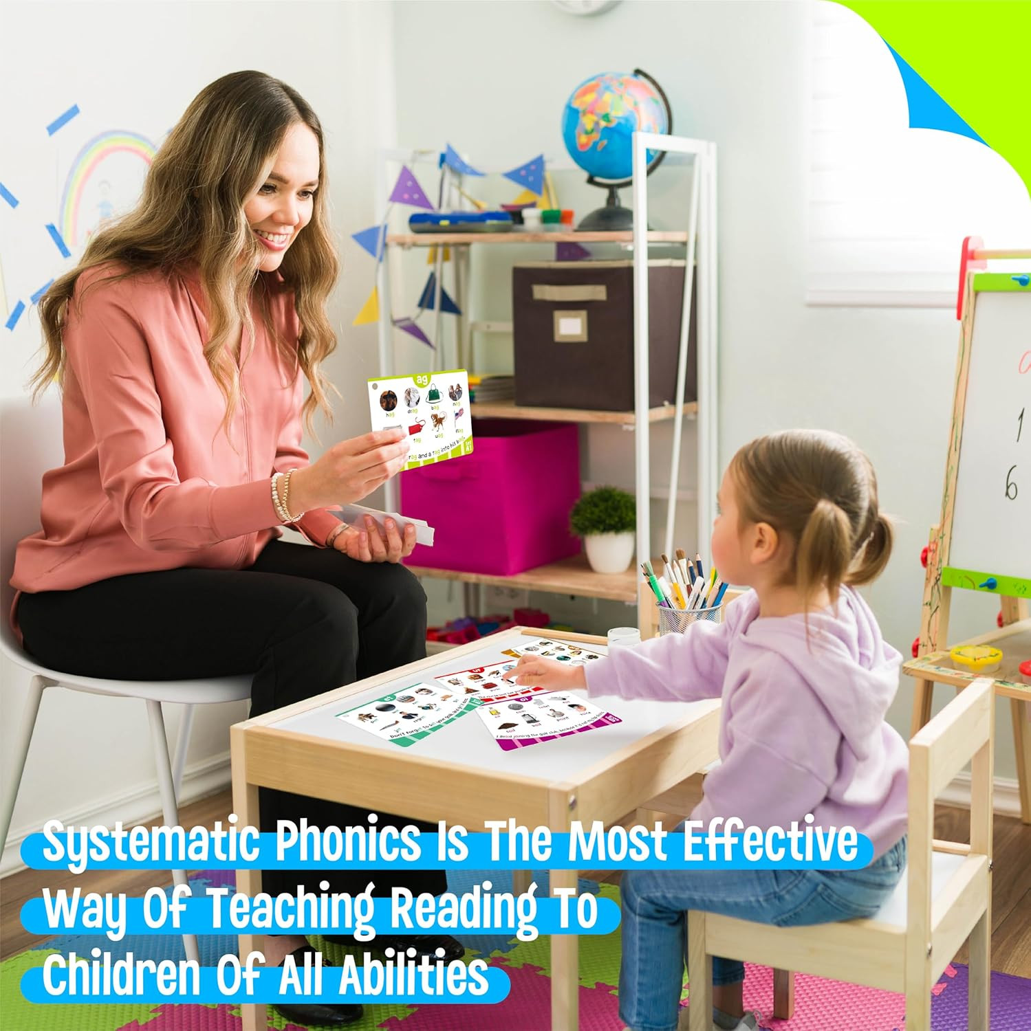 Phonics Flashcards, 120 Phonics 62 Double-Sided Cards – 20 Phonic Group Sets CVC