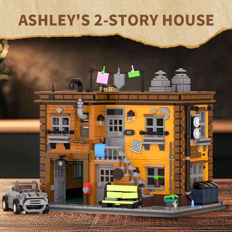 Ashley’s 2-Story House Street View Building Block Set