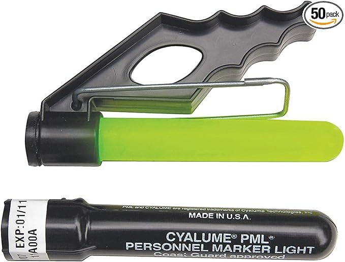 Cyalume Personnel Marker Light, Military Grade, 8 Hours Duration, 50 Pack, Green