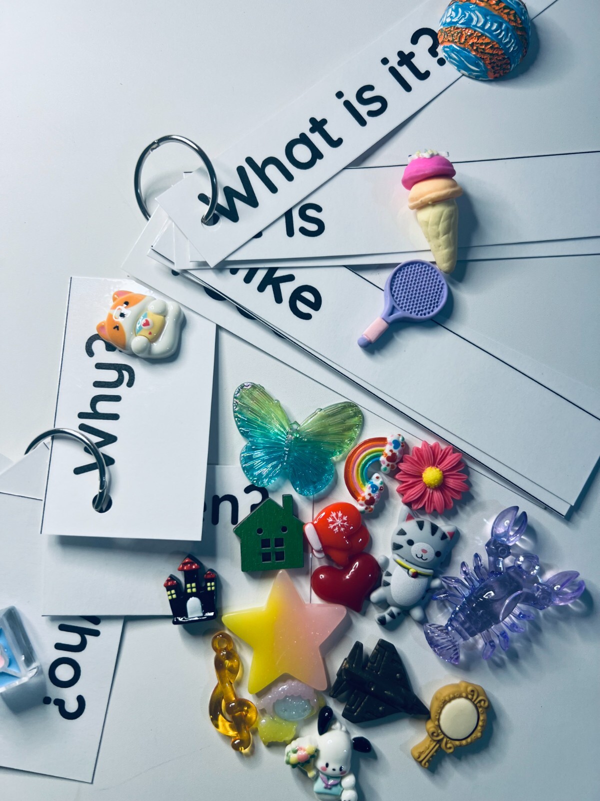 Say and Play mini objects speech therapy includes Prompt cards and 20 trinkets