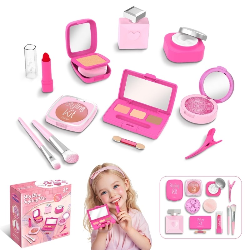 Children Pretend Play Styling Kits Makeup Cosmetic Set Toy For Creative Girl