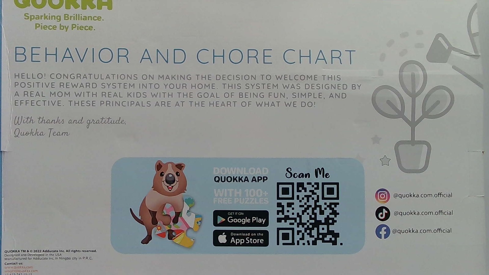 QUOKKA Magnetic Behavior Chore Chart For Kids At Home – Gift Reward Visual