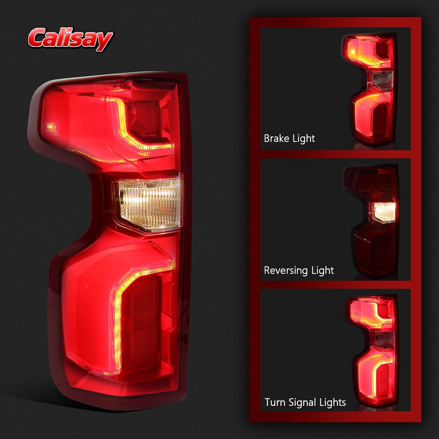 LED Left Tail Light Compatible with 2019-2025 Chevy Silverado 1500 Rear Led