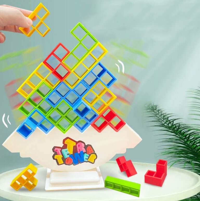 Tetra Tower Balance Puzzle Board Game Building Block Toys For Kids & Adults