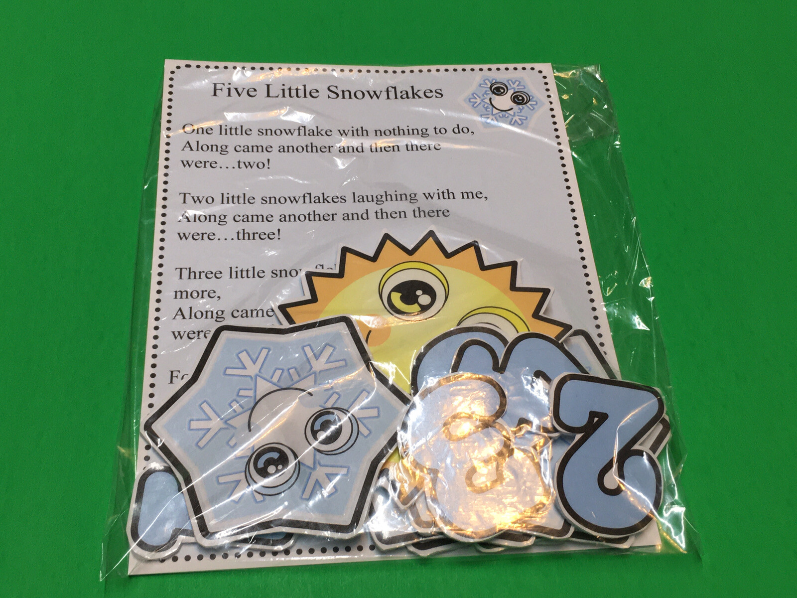 Five Little Snowflakes Precut Flannel / Felt Board Figures Set 11 pieces
