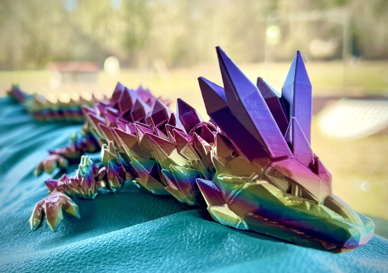 Crystal Dragon 3D Printed 24” Flexi Articulated Fidget Toy