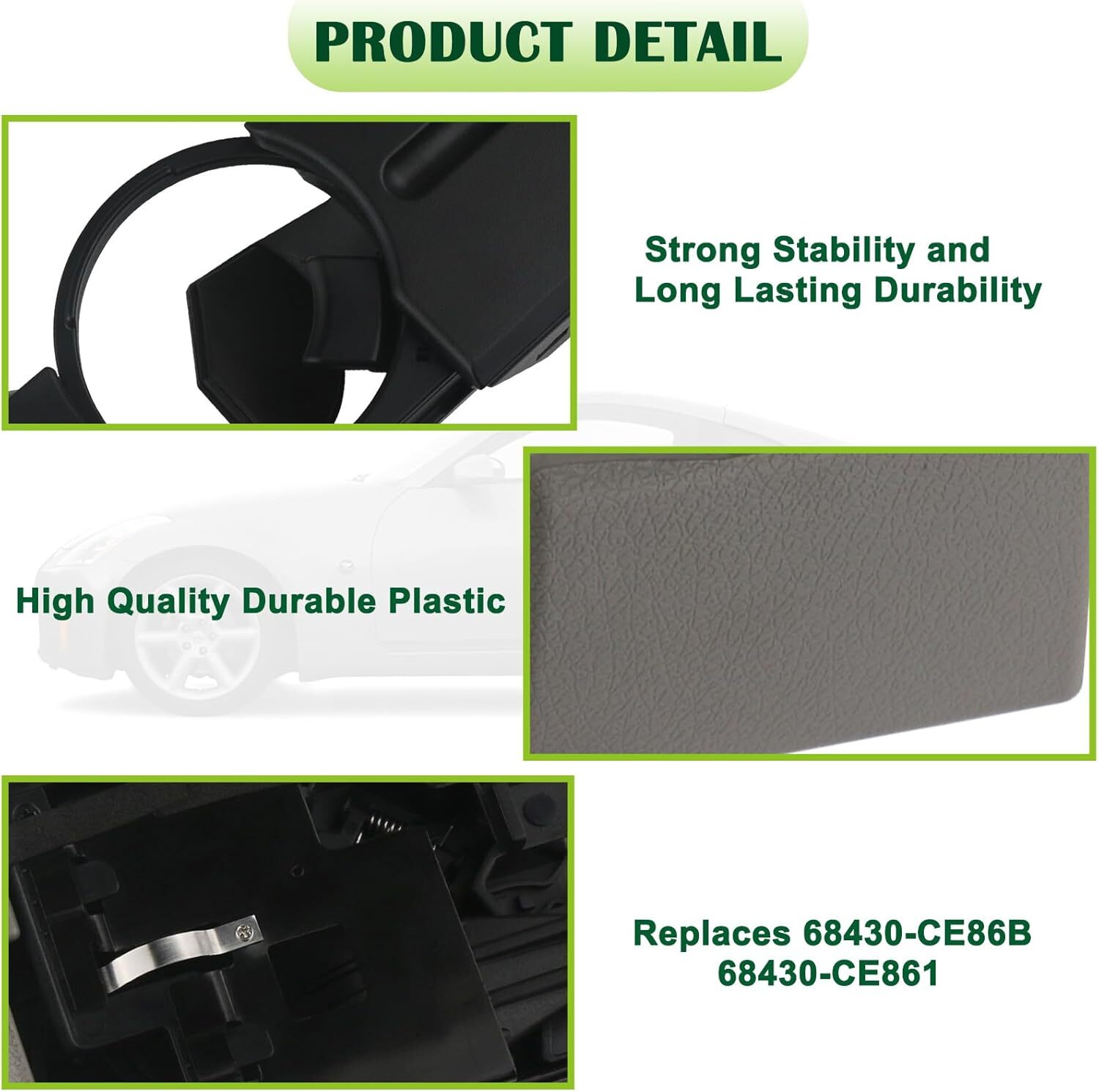 Dash Dashboard Cup Holder Assembly Gray Compatible with 2003-2005 Nissan 350Z