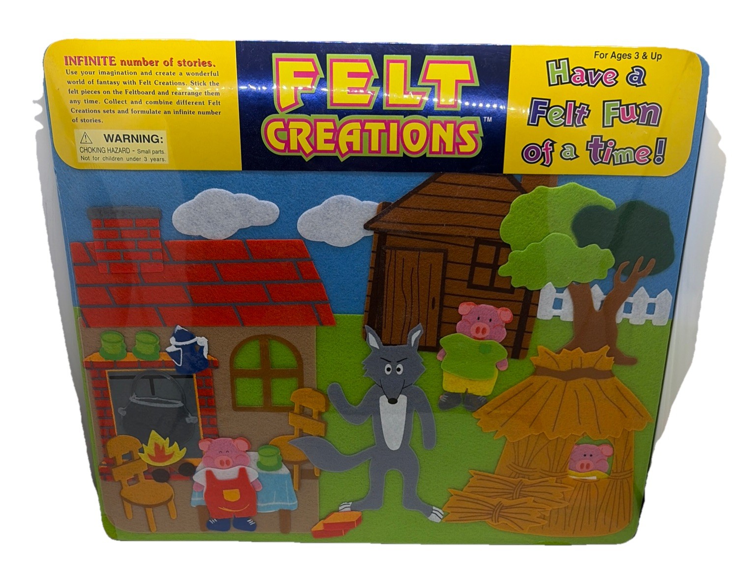 Felt Creations 3 Little Pig And Wolf Story Board Hard to Find NEW/Unopened