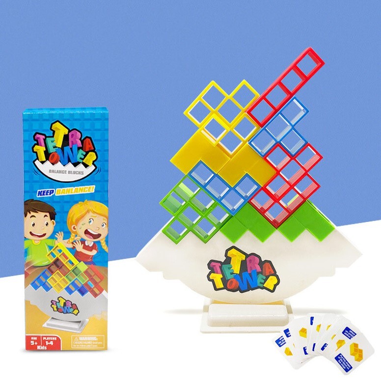 Tetra Tower Balance Puzzle Board Game Building Block Toys For Kids & Adults