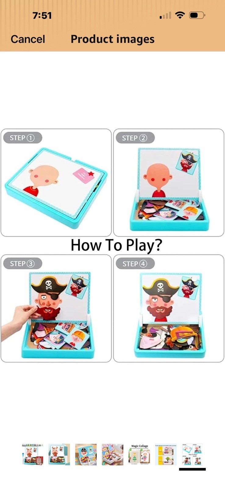 Magnetic Puzzles Face Dress up Travel Game, Double Sided Magnetic Puzzles Face