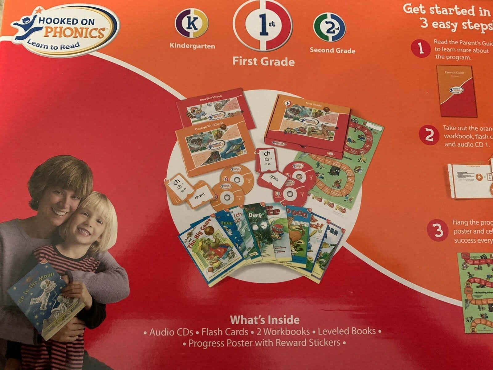 Hooked On Phonics Learn To Read Ages 4-8 (K-2nd Grade) Only 8 CDs, No Yellow Cd