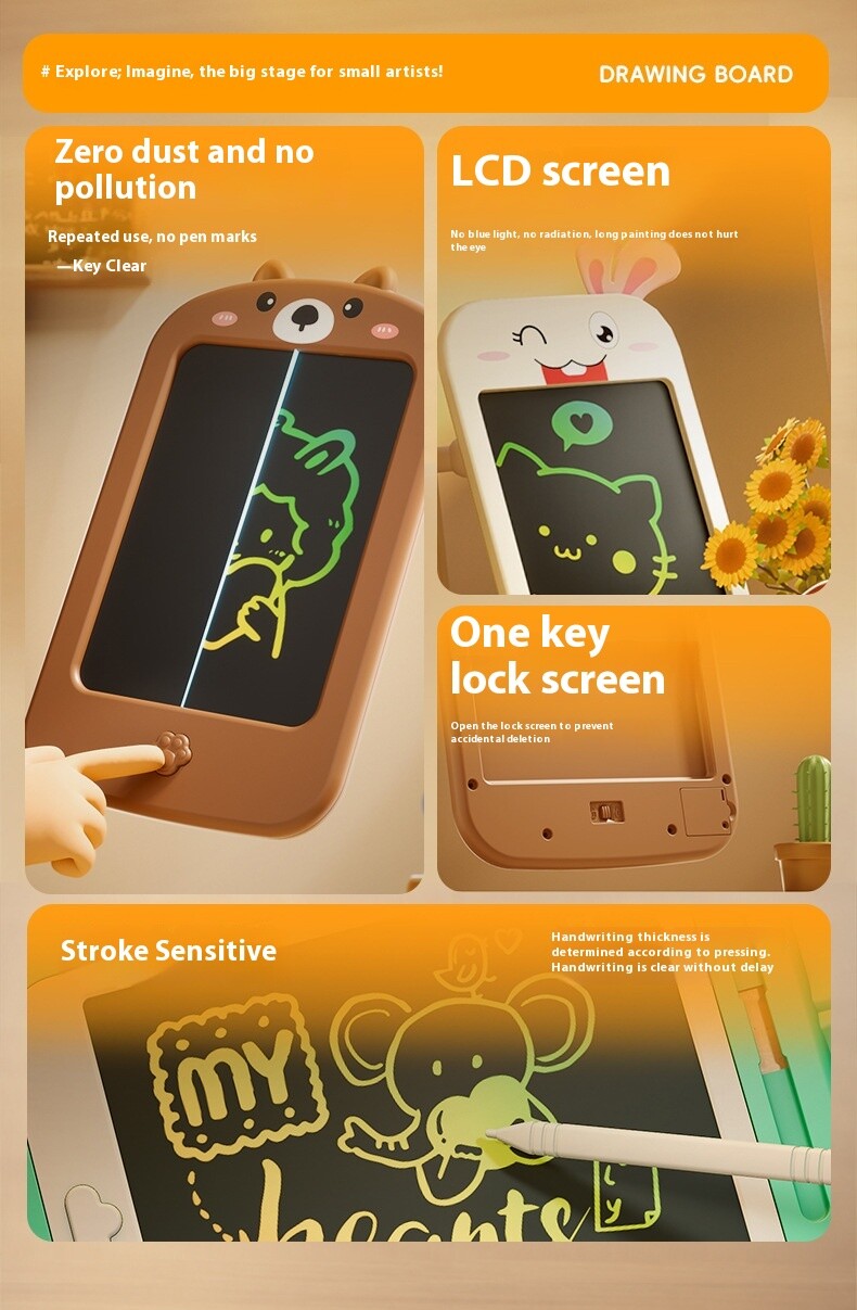 Magic Drawing Board Kids LCD Light Drawing Pad Children Educational Toy Gifts AU