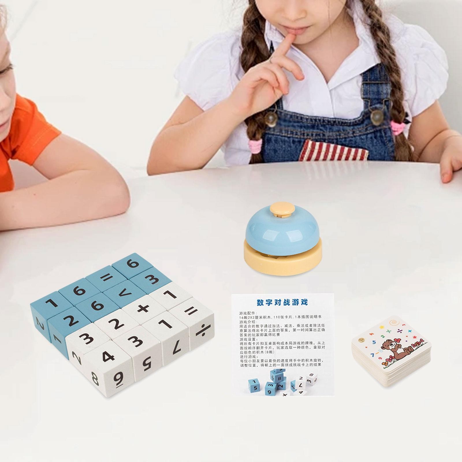 Math Learning Toy Wooden Math Blocks Early Development Preschool Compact