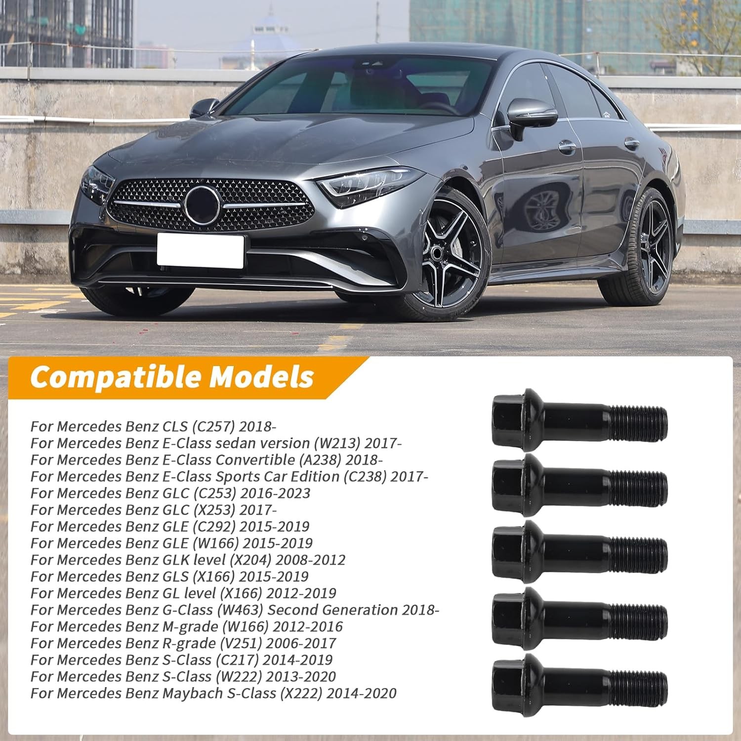 20pcs Wheel Lug Bolts Nuts Kit 2005-2023 for Benz W166 GLE 320 GLE 400 GLE500