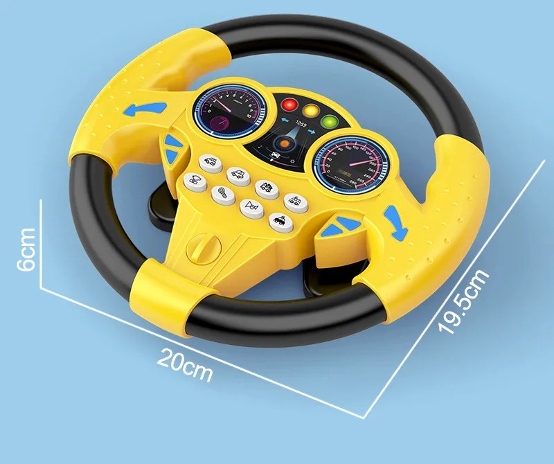 Toddler Backseat Pretend Steering Wheel Toy Suction Lights Xmas Birthday Gift