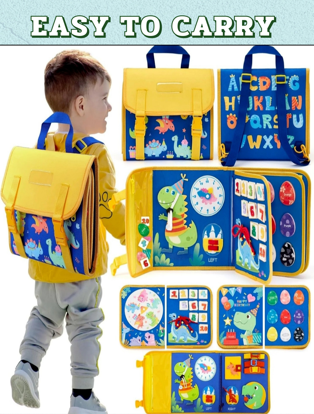 Busy Board Backpack Intelligence Learning Toy Travel Essential Montessori