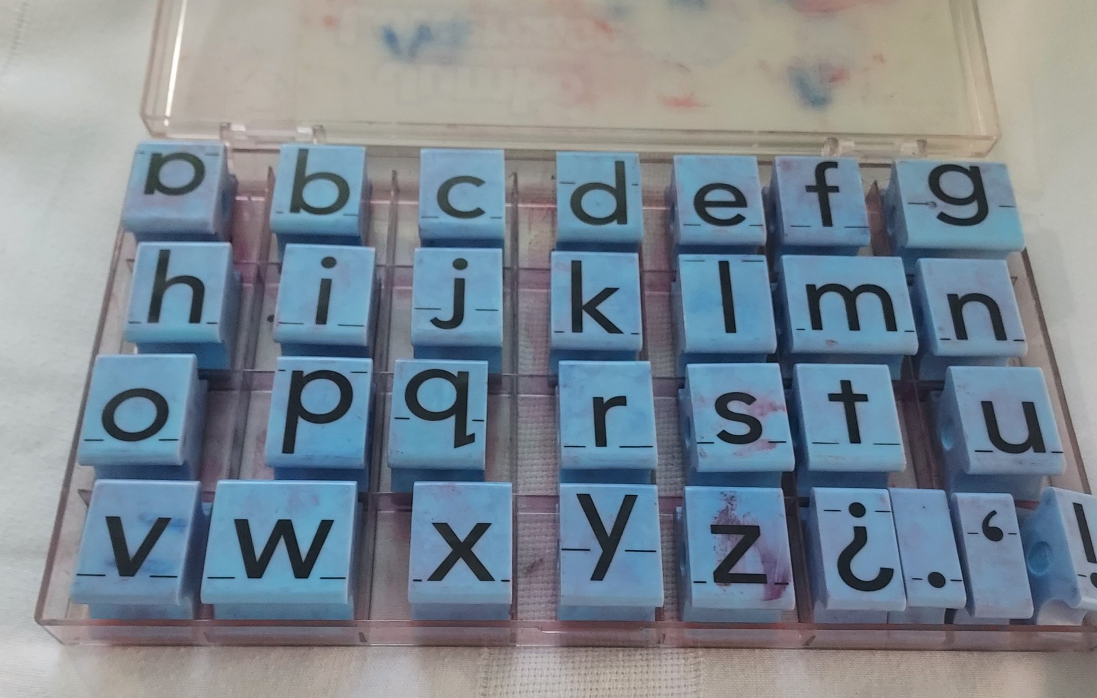 Jumbo Lower Case Alphabet Rubber Stamps Educational English Great Used Condition