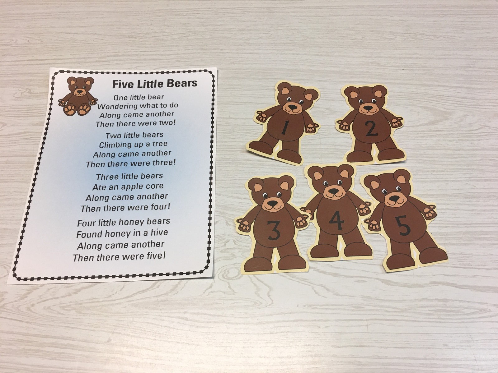 Five Little Bears – FLANNEL FELT BOARD STORY