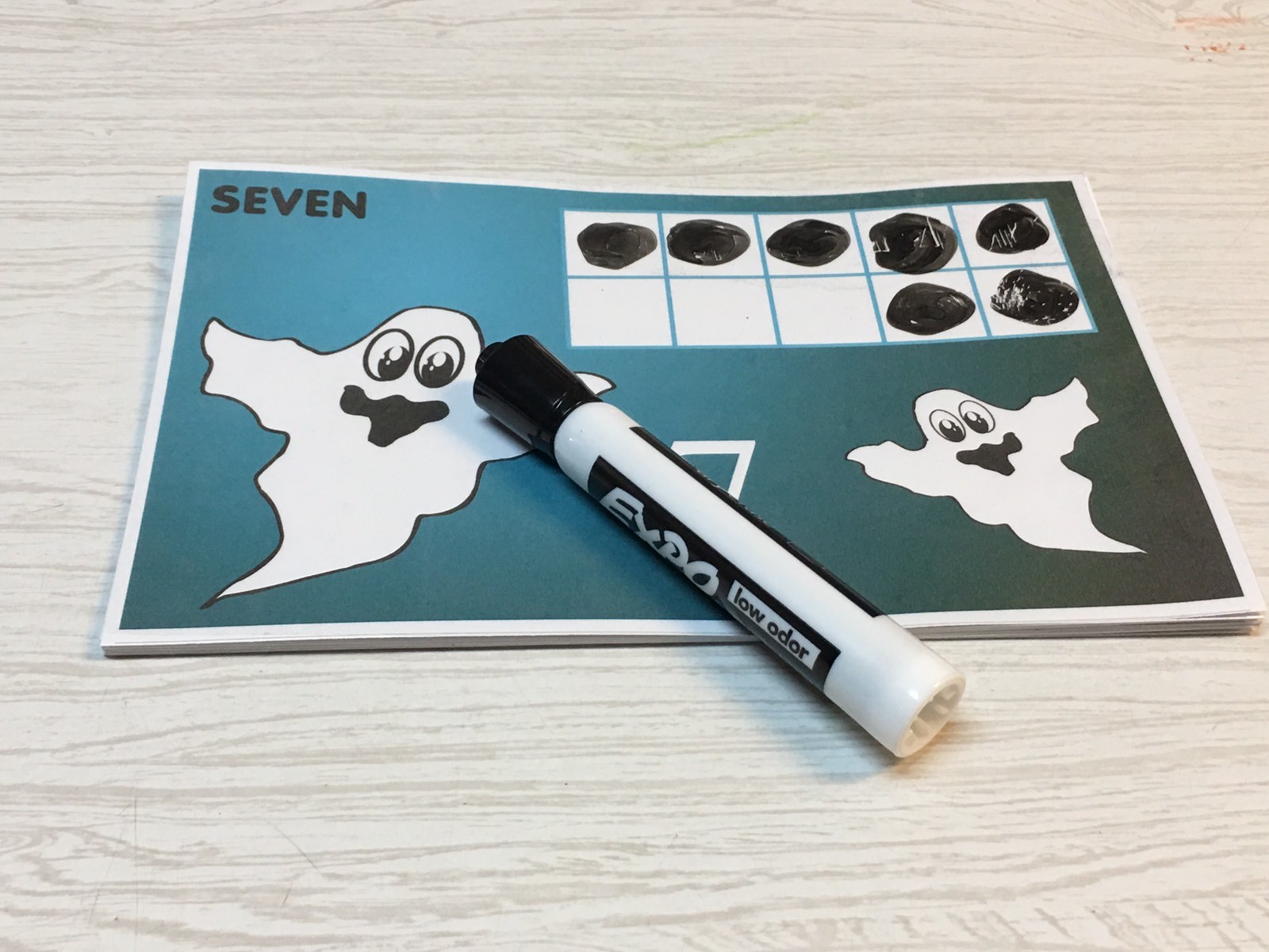 Ghost – Dry Erase – Laminated Activity Set – Teaching Supply Ten-frames