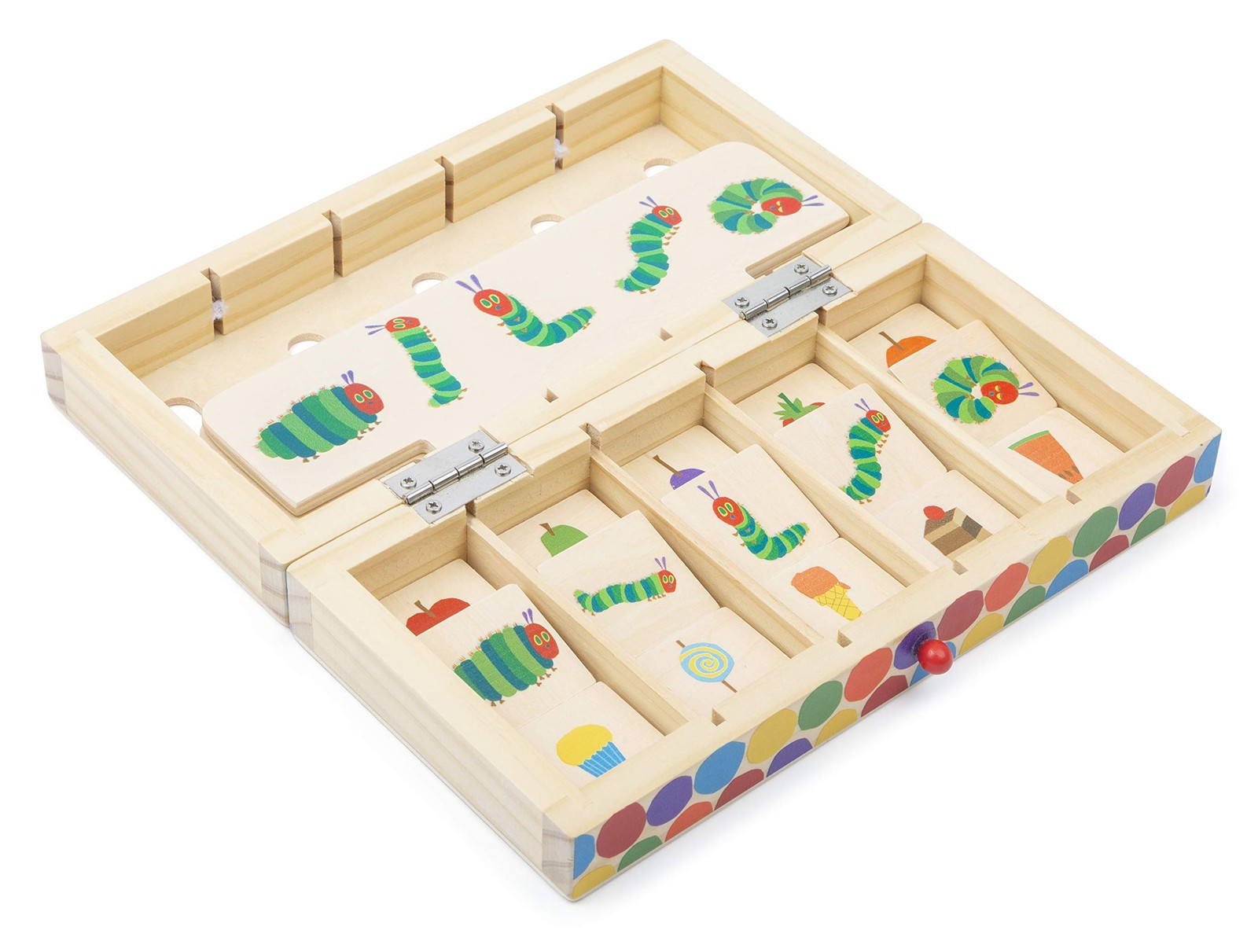 Small Foot 11342 Raupe Nimmersatt Bildersortierbox, aus Holz, Koordinationsspiel