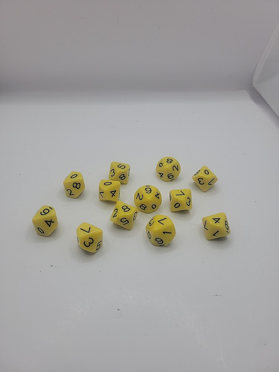 Learning Advantage 10-Sided Polyhedra Dice (CTU7340) Set Of 12 Yellow Dice.