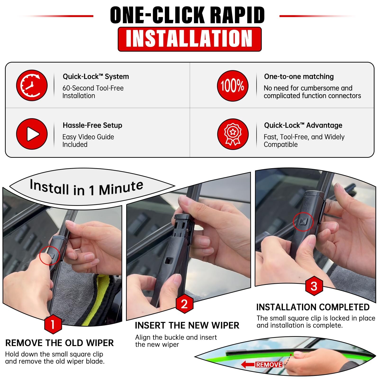 Windshield Wiper Blades Replacement for 2009-2017 Audi Q5 SQ5 & 2019-2022 Aud…